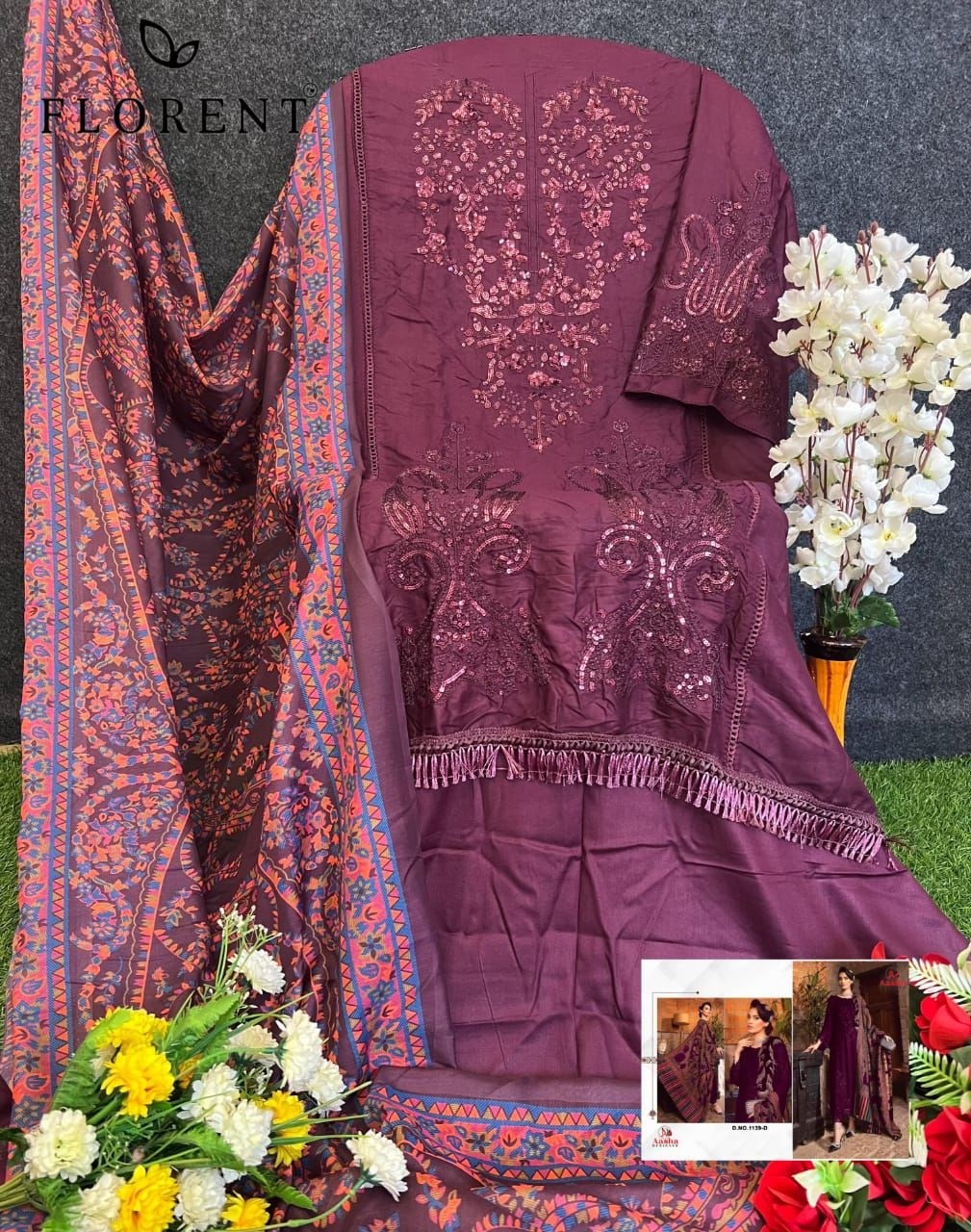 AASHA DESIGNER 1139 A TO 1139 D LATEST DESIGNER PAKISTANI SUITS