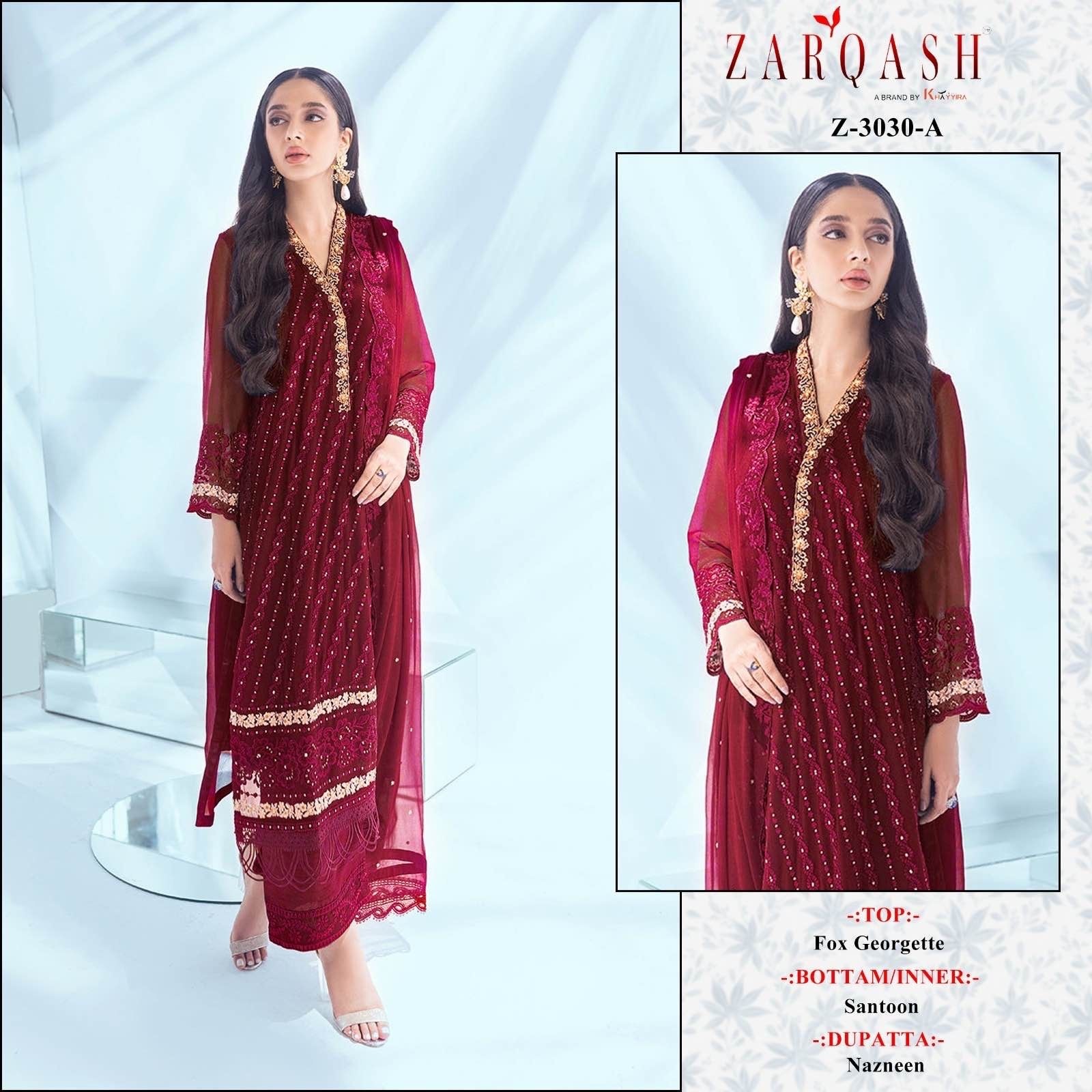 ZARQASH 3030 C PAKISTANI SALWAR SUITS BUY INDIA
