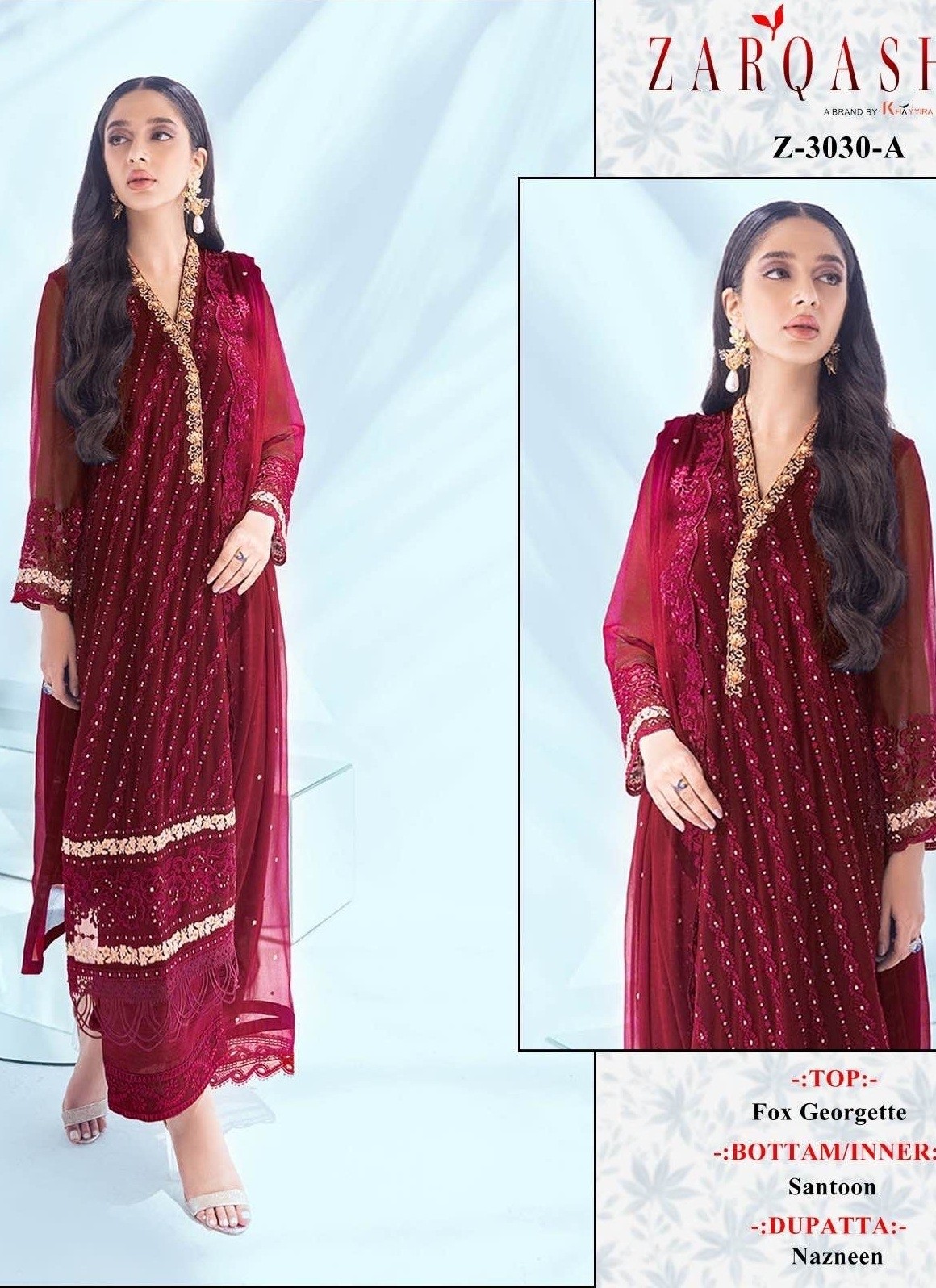 ZARQASH 3030 C PAKISTANI SALWAR SUITS BUY INDIA