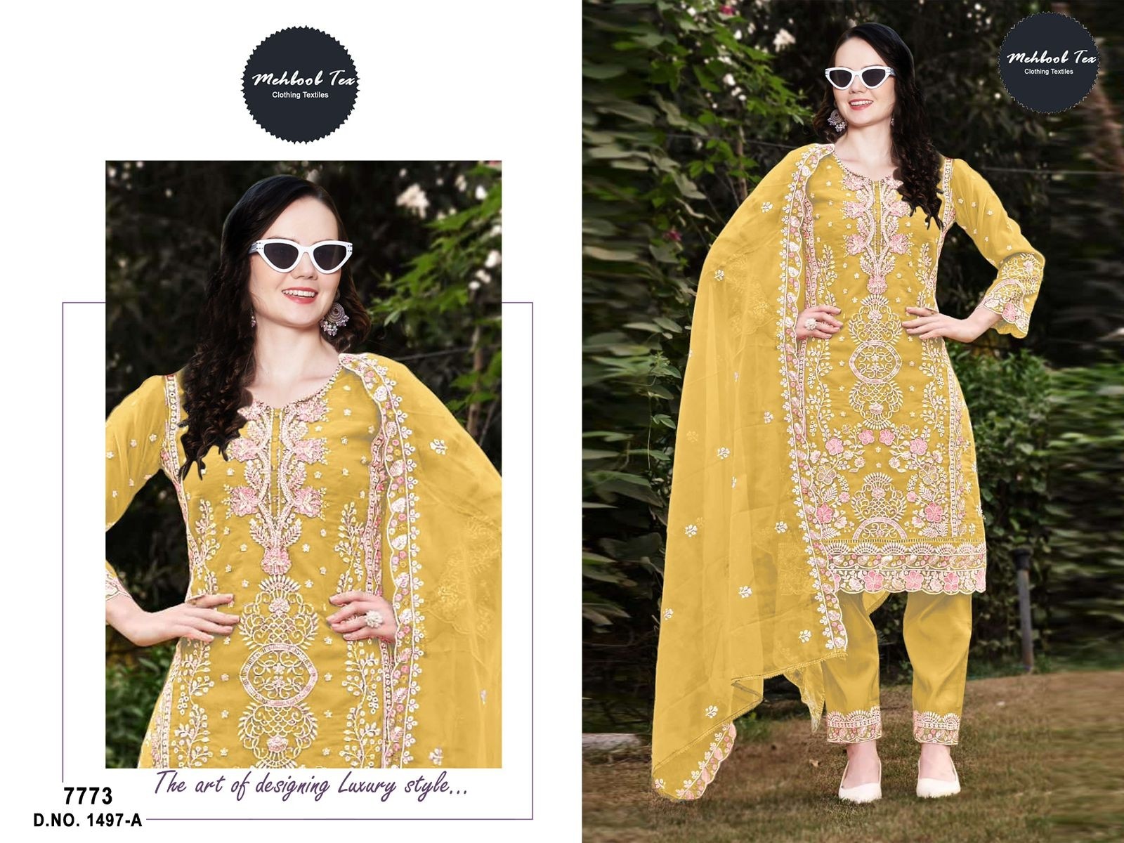 MEHBOOB TEX 1497 A PAKISTANI SALWAR SUITS WHOLESALE 