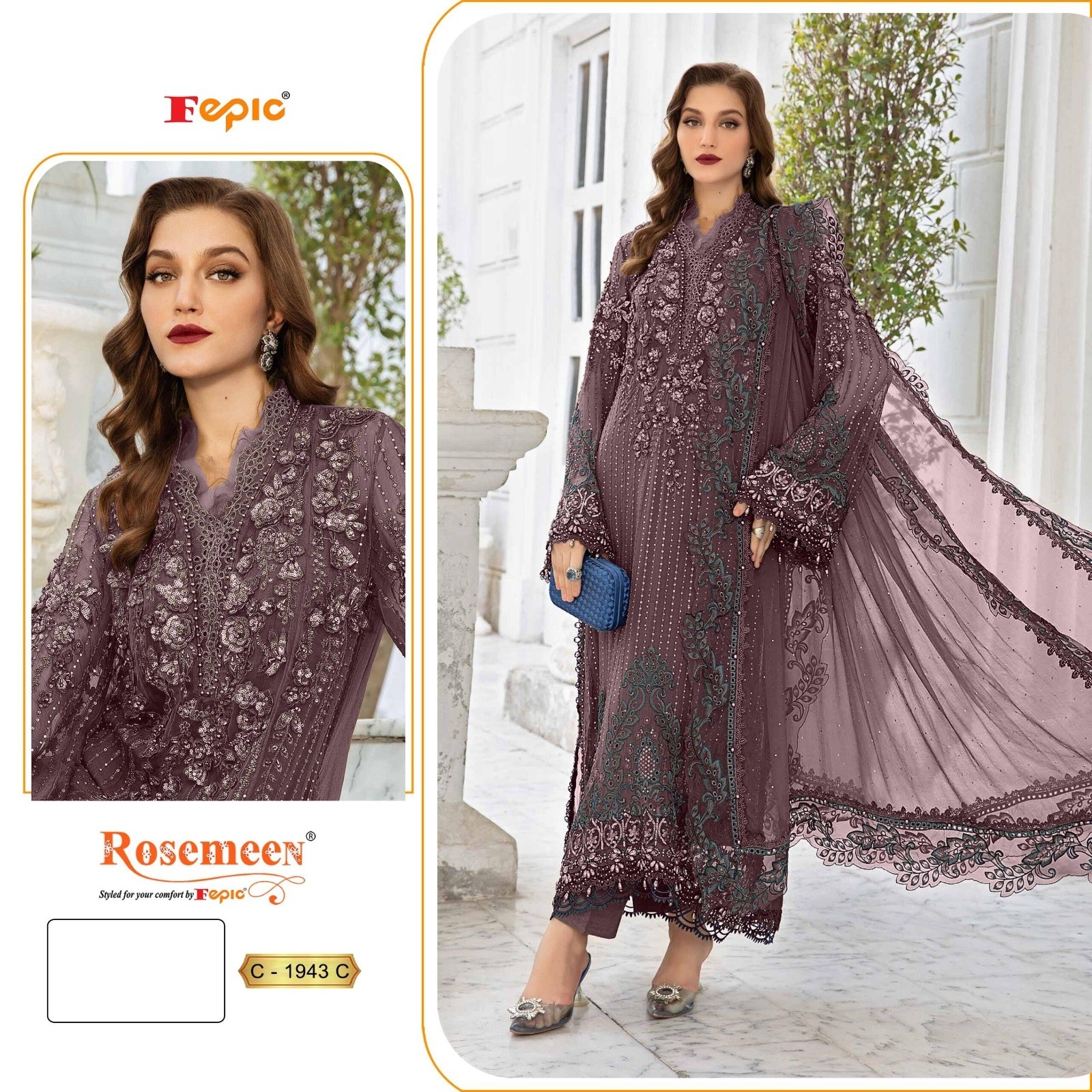 FEPIC ROSEMEEN C 1943 C LATEST PAKISTANI SUITS IN INDIA