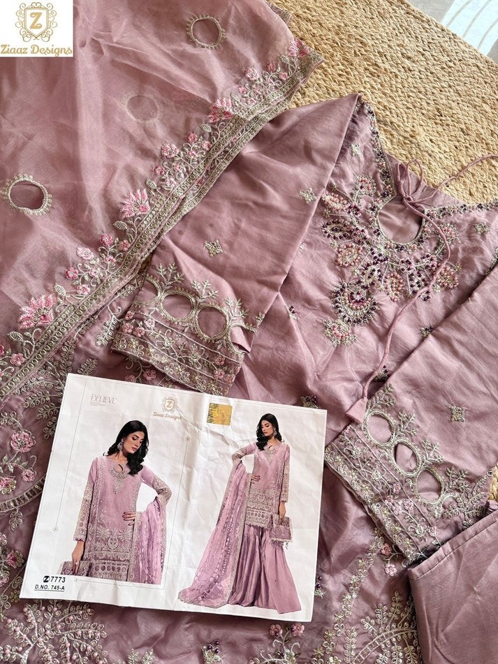 ZIAAZ DESIGNS 745 A PARTYWEAR PAKISTANI SALWAR SUITS