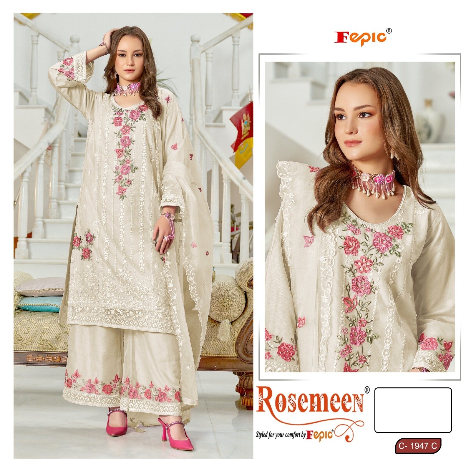 FEPIC ROSEMEEN C 1947 C LATEST STYLISH PAKISTANI SUITS BUY ONLINE