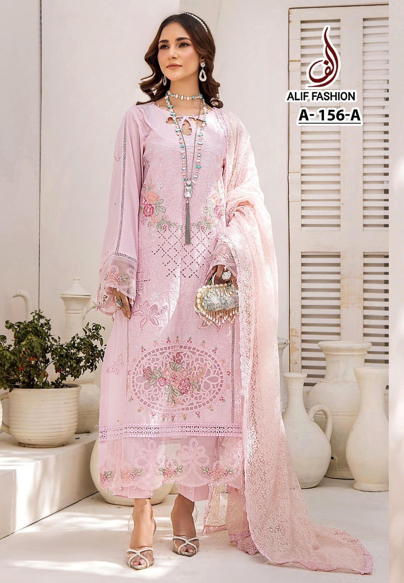 ALIF FASHION A 156 A PAKISTANI SALWAR SUITS DEALER