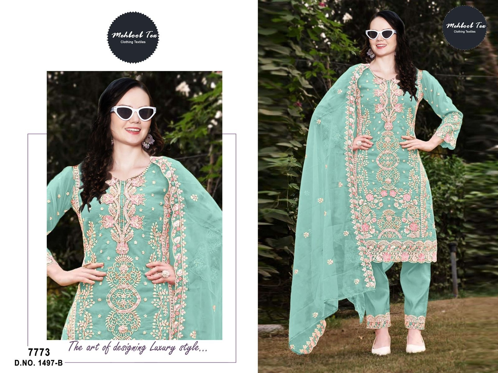 MEHBOOB TEX 1497 B PAKISTANI SALWAR SUITS WHOLESALE ONLINE