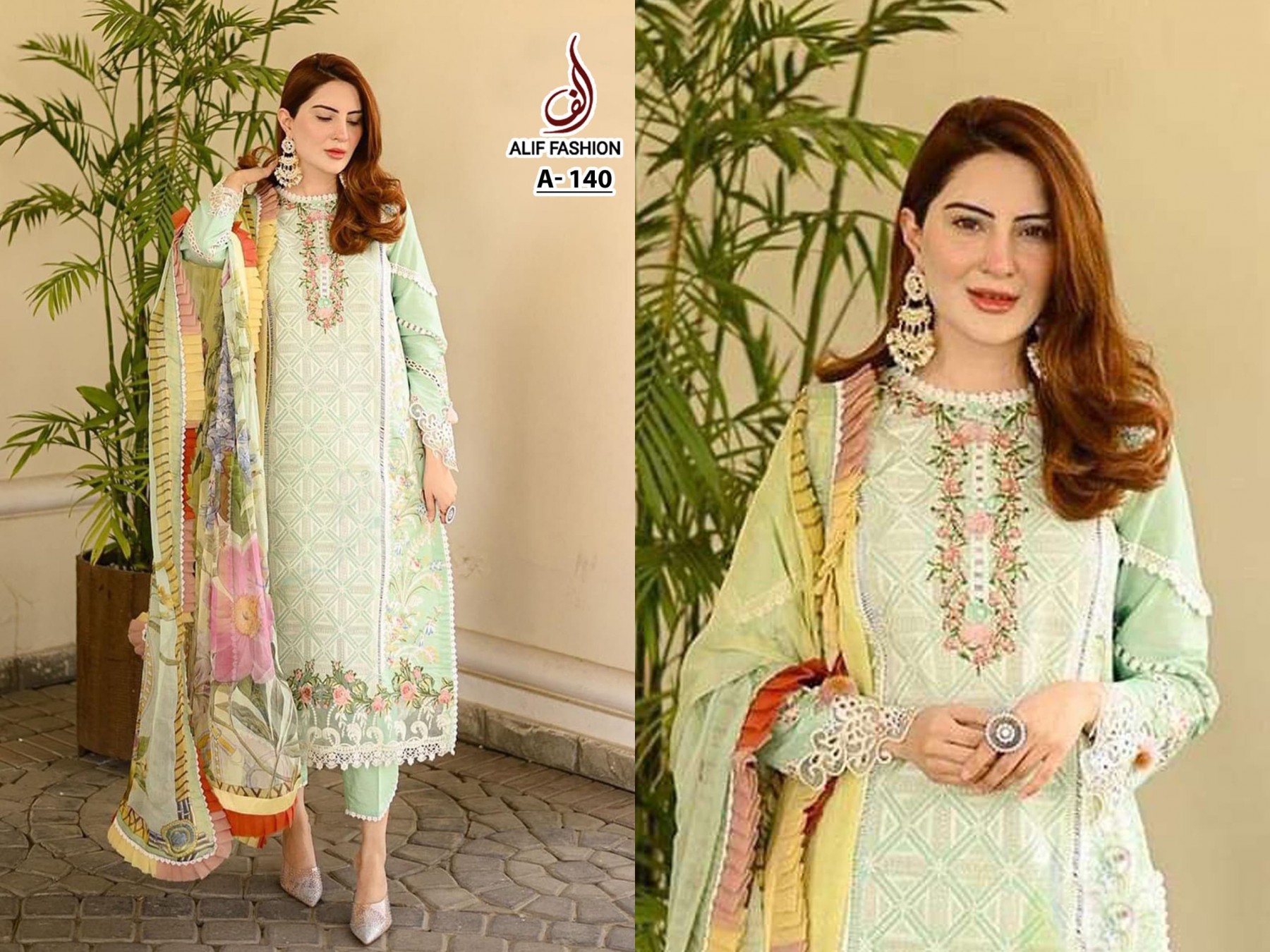 ALIF FASHION 140 PAKISTANI SALWAR SUITS PURE COTTON