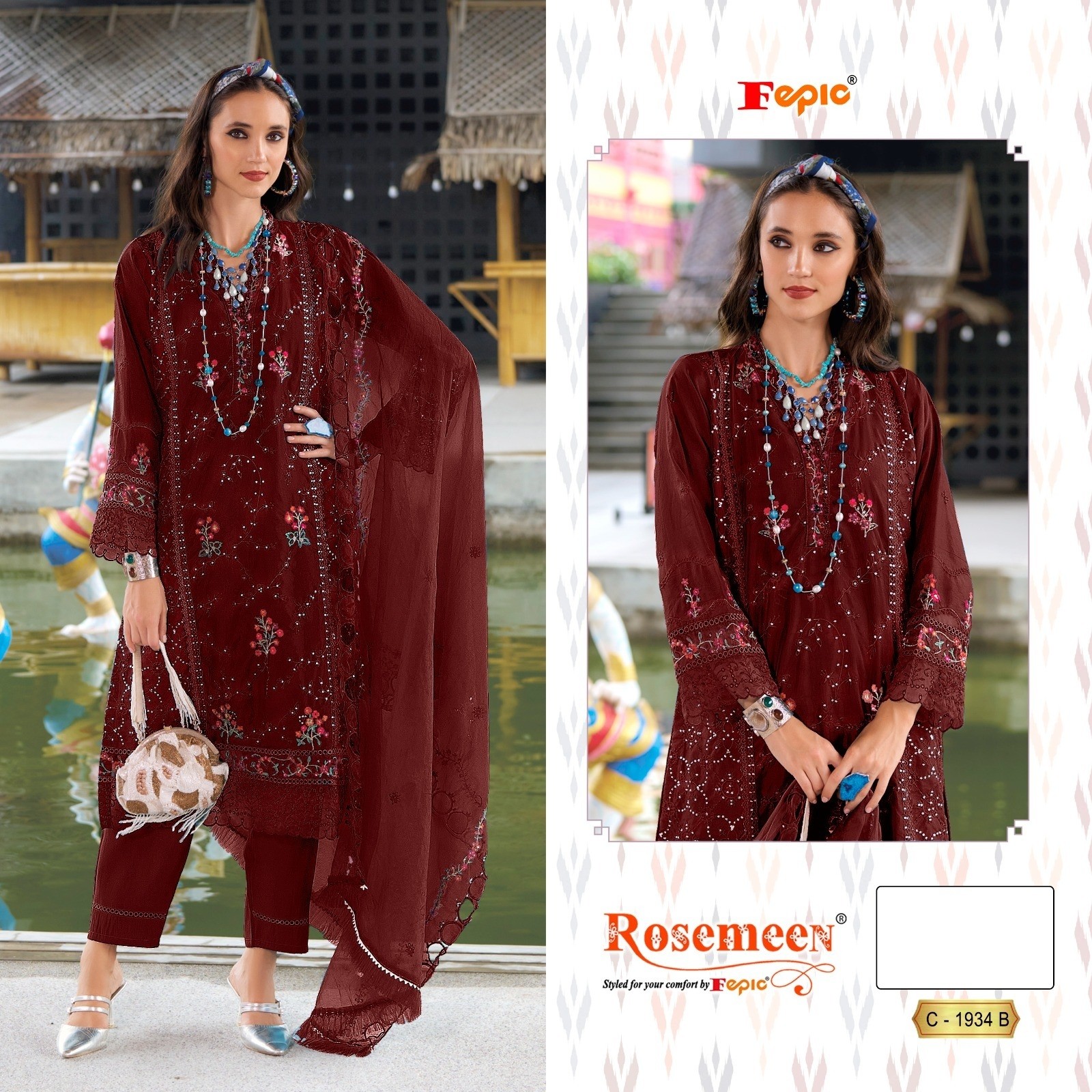 FEPIC ROSEMEEN 1934 B PAKISTANI SALWAR SUITS WHOLESALER BUY SURAT