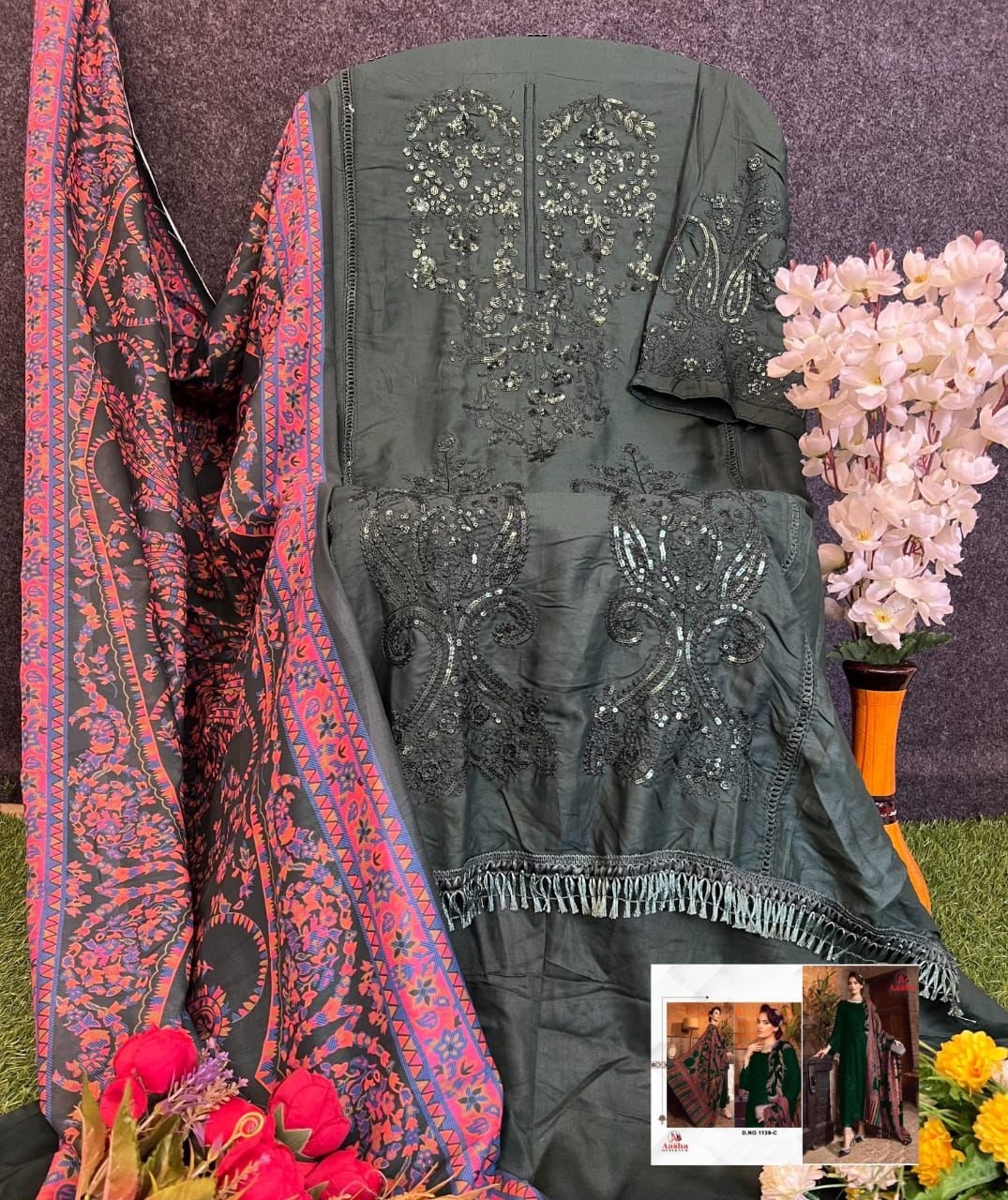 AASHA DESIGNER 1139 A TO 1139 D LATEST DESIGNER PAKISTANI SUITS