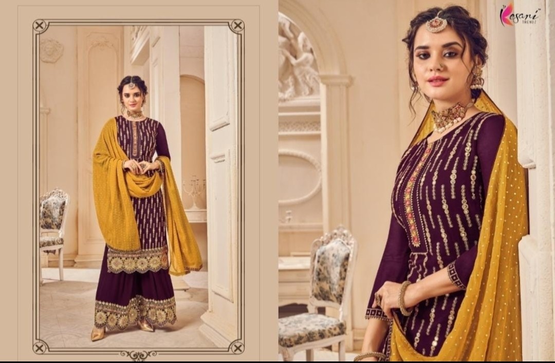 KESARI TRENDZ 5011 PAKISTANI SUITS PLLAZO BLUMING
