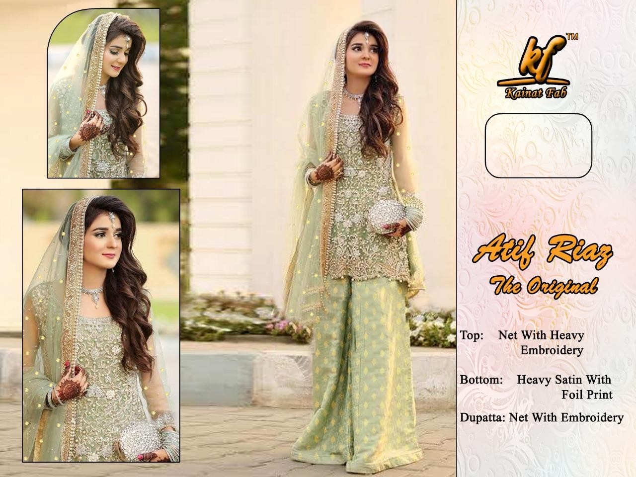 KAINAT FAB ATIF RIAZ (BRIDAL)  PAKISTANI SUIT BEST WHOLESALER PRICE