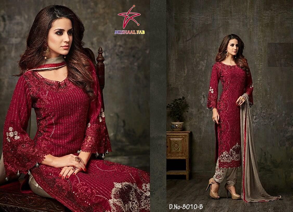 MISHAL FAB EID COLLECTION 8010-B PAKISTANI SUIT SINGAL PIECE AVALEBAL WHOLSALE PRICE