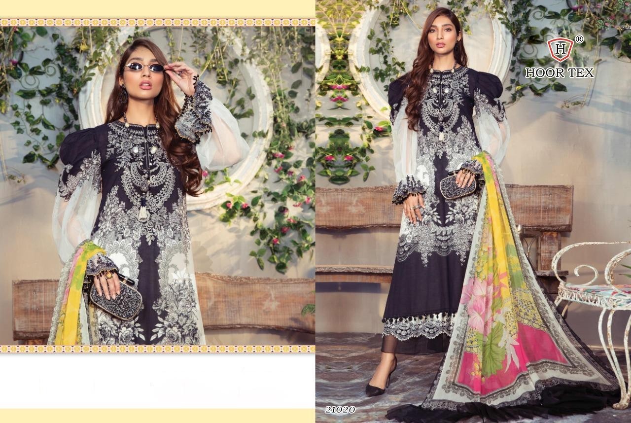 HOOR TEX 21020 SUPER HIT DESIGN PAKISTANI SUITS COTTON PRINT WITH WORK
