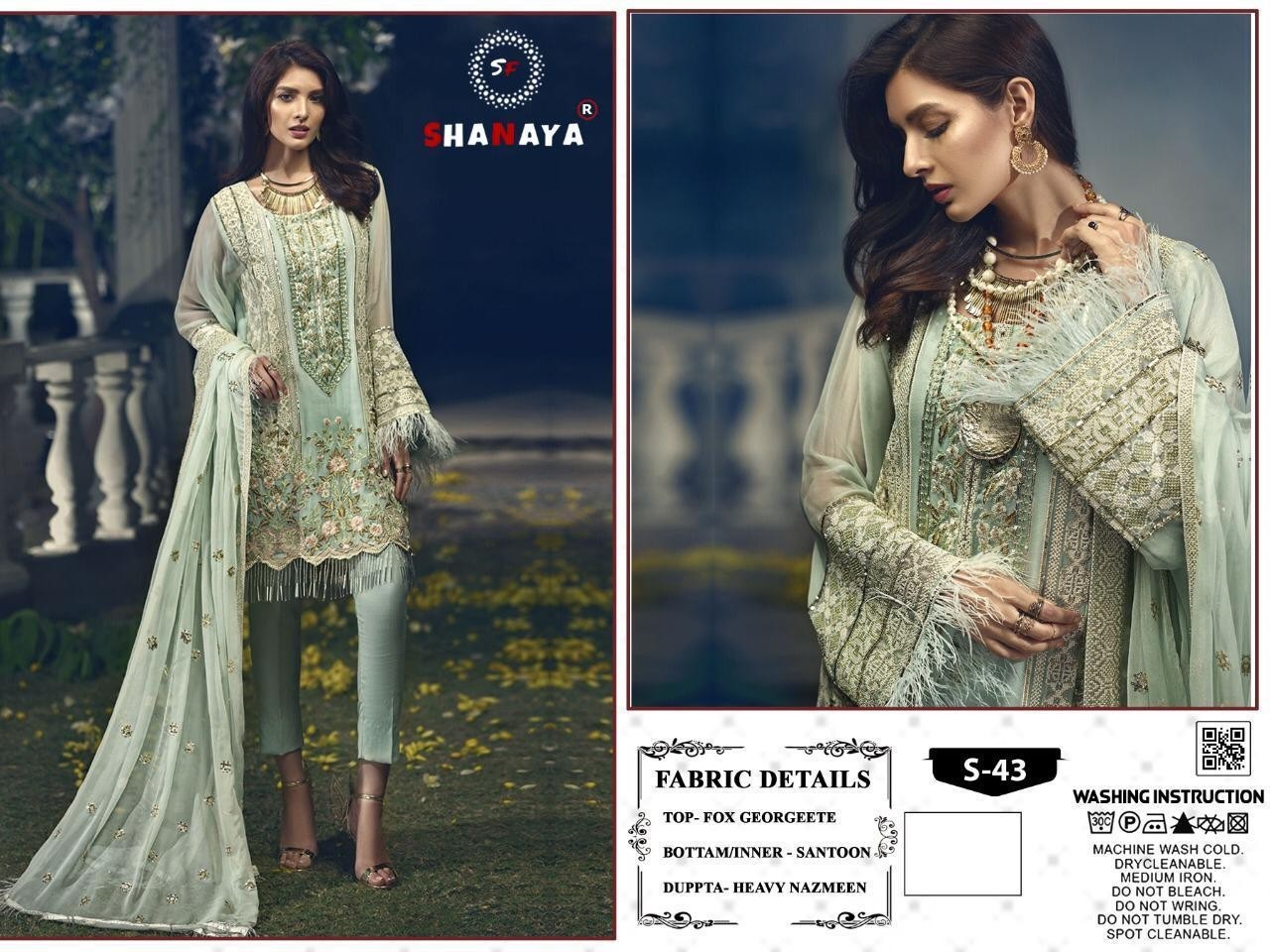 SHANAYA  ROSE S-43 PAKISTANI SUIT SINGAL PIESE