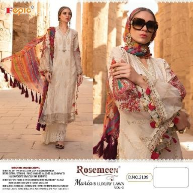 FEPIC ROSEMEEN MARIYA B LUXURY LAWAN VOL 3 D.NO 2109  PAKISTANI SUIT SUPLIER  IN SURAT