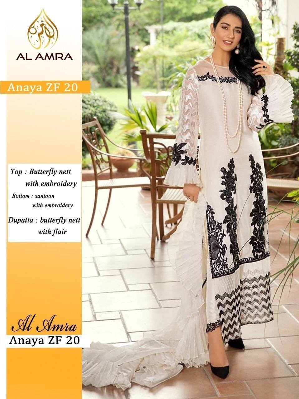 AL AMRA ANAYA ZF 20 PAKISTANI SUITS WHOLESALE WHIGHT