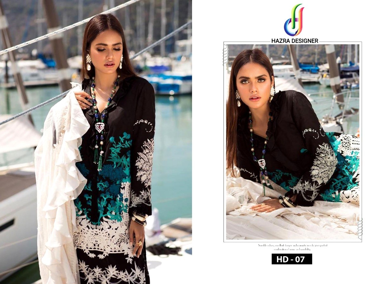 HAZRA DESIGNER HD-07 SANA SAFINA BLACK PAKISTANI SUITS WHOLSALE PRICE