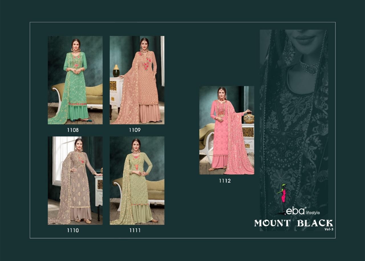 EBA LIFESTYLE MOUN BLACK VOL 5 1110 LETTEST PAKISTANI SUIT MANUFACTURE IN SURAT