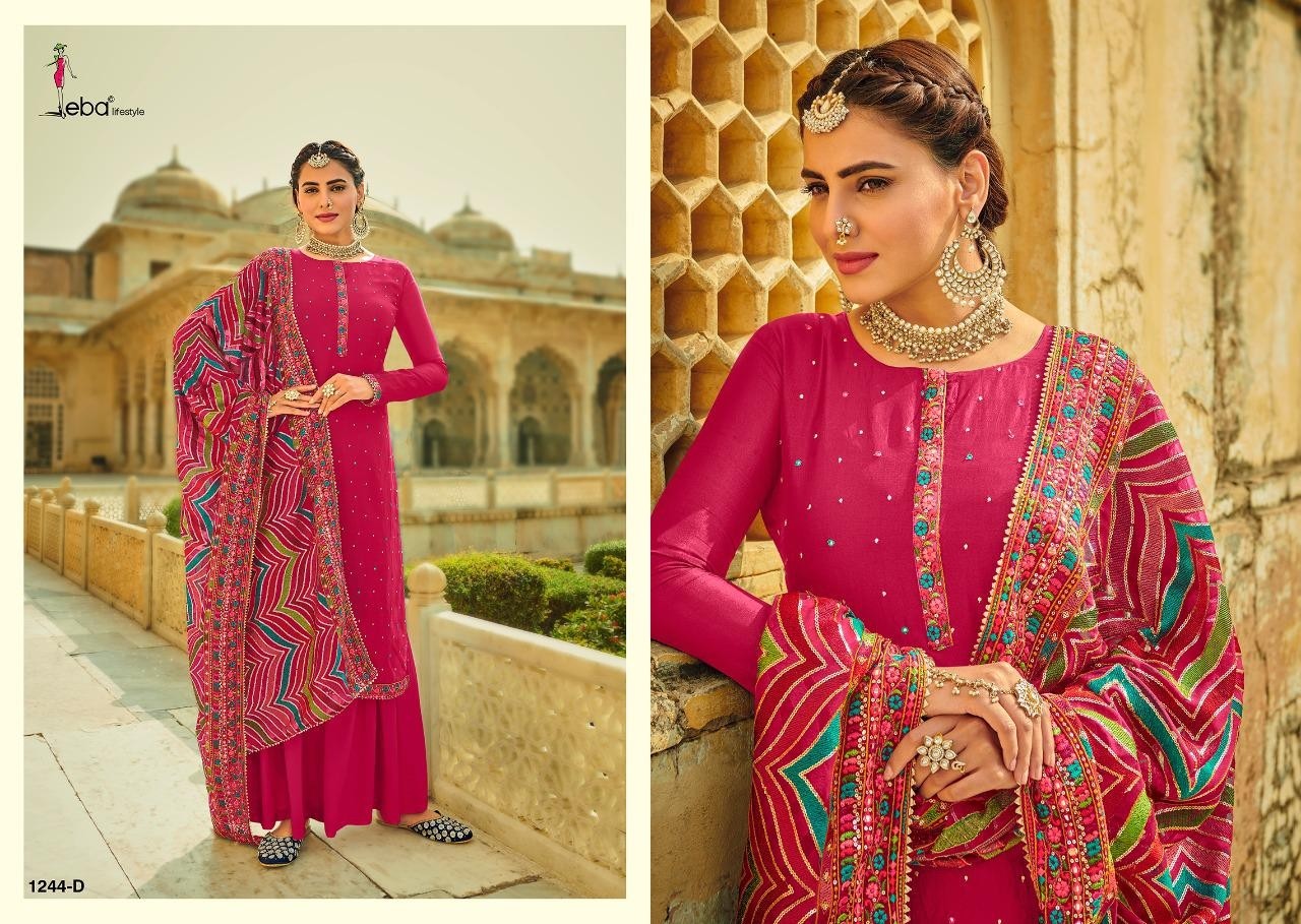 EBA LIFESTYLE ASPREET 1244-D NEW VOLUME PAKISTANI SUIT SINGAL PICE COLLECTION