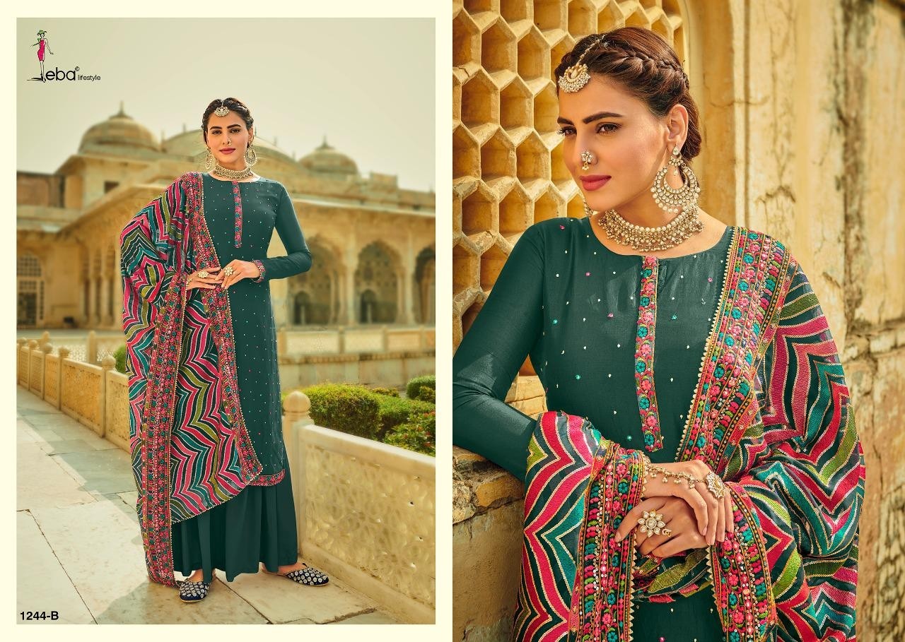 EBA LIFESTYLE ASPREET 1244-B NEW VOLUME PAKISTANI SUIT SINGAL PICE COLLECTION