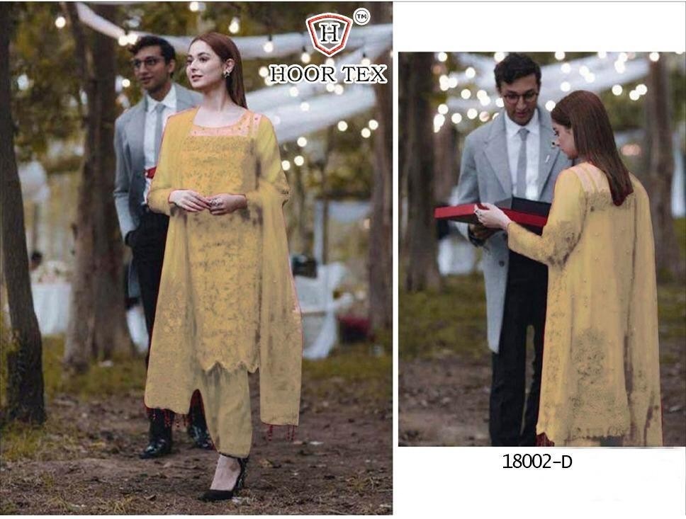 HOOR TEX 18002-D PAKISTANI SALWAAR SUITS HAVY NETT DUPATTA
