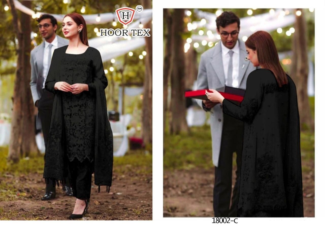 HOOR TEX 18002-C PAKISTANI SALWAAR SUITS HAVY NETT DUPATTA