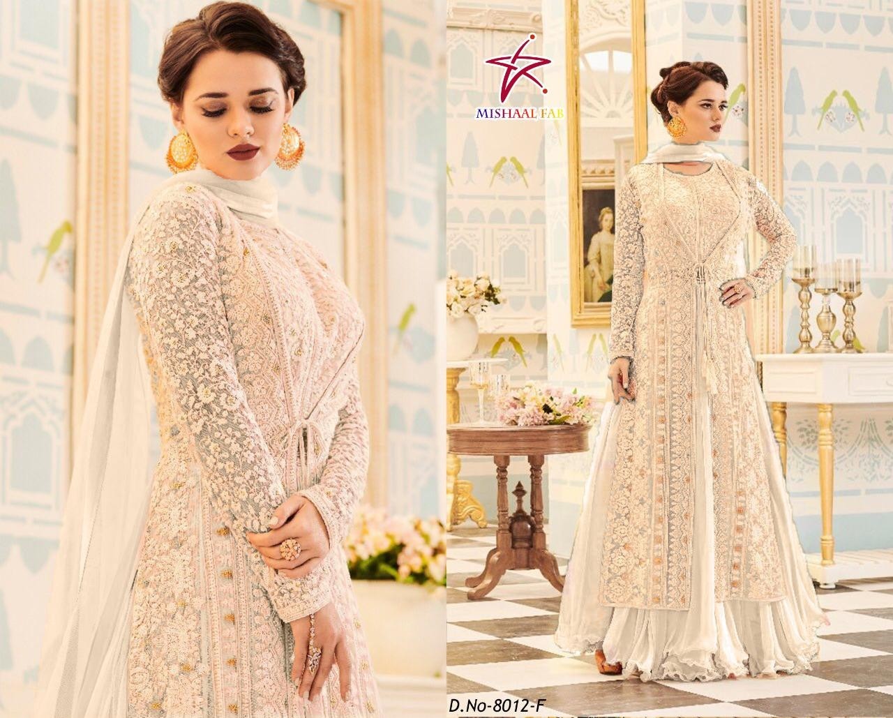 MISHAAL FAB 8012-F PAKISTANI SUIT SINGALE PIESE