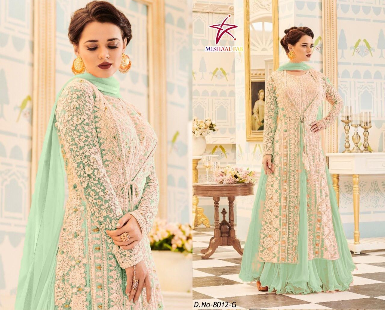 MISHAAL FAB 8012-G PAKISTANI SUIT SINGALE PIESE
