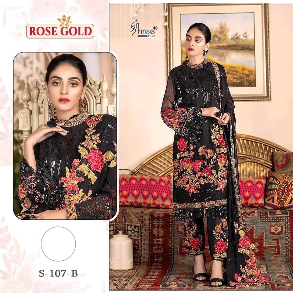 SHREE FAB S-107-B PAKISTANI SUITS IN SINGAL PIESE