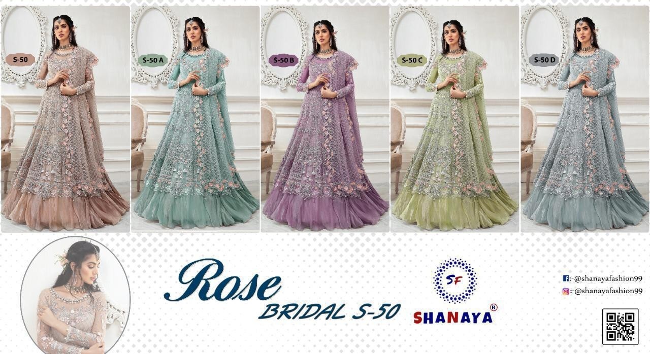SHANAYA ROSE BRIDAL S-50C PAKISTANI SUIT SINGAL PIESE