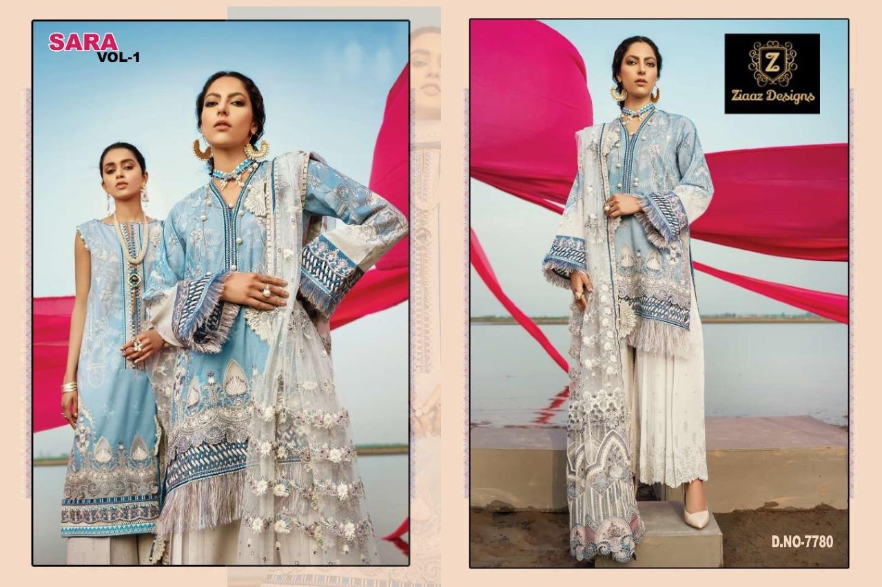 ZIAAZ DESIGNS 7780 SARA VOL 1 PAKISTANI SUITS SINGAL PIESE