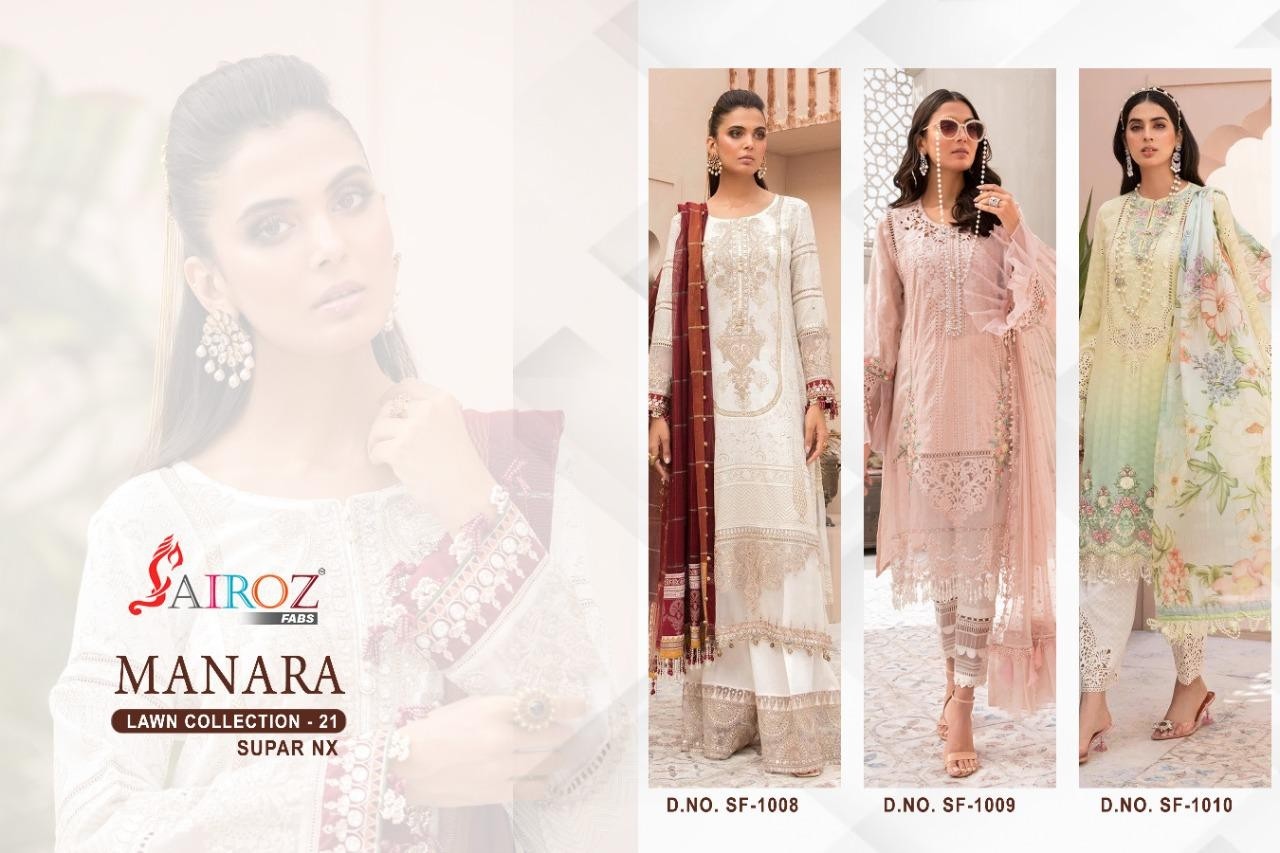 SAIROZ FABS D.NO-1010  MANARA LAWAN COLLECTION 21 SUPER NX SALWAAR KAMEEZ