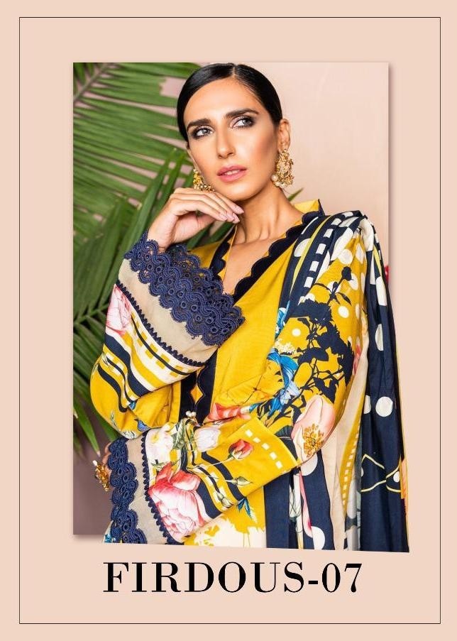 DEEPSY 763 FRIDOUS-07 SALWAAR KAMEEZ PRINTED SUITS YELLOW