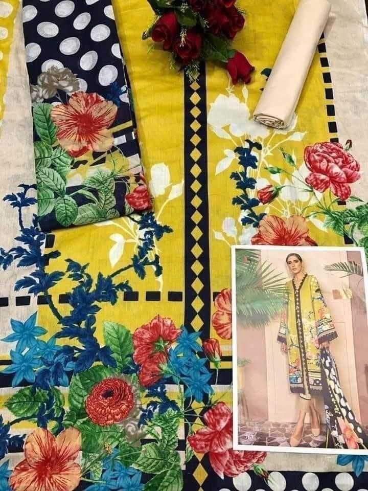 DEEPSY 763 FRIDOUS-07 SALWAAR KAMEEZ PRINTED SUITS YELLOW