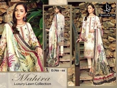 TAWAKKAL FAB 02 MAHIRA LUXURY LAWN COLLECTION PAKISTANI CAMBRIC COTTON PRINT SUITS