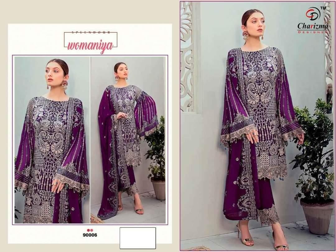 CHARIZMA DESIGNERS 90006 WOMANIYA GORGETTE PAKISTANI SUIT SINGAL PIESE AVAILABALE