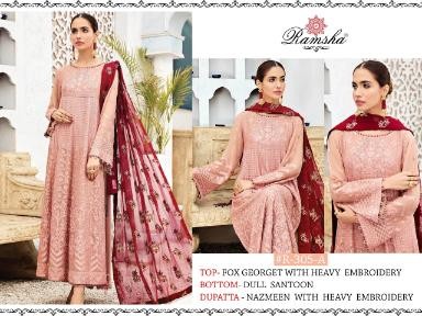 RAMSHA R-305-A PAKISTANI SUIT FOX GORGETTE