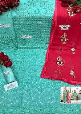 RAMSHA R-305-B PAKISTANI SUIT FOX GORGETTE