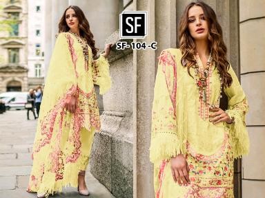 SF-104-C NET WITH HEAVY EMBODRY WORK PAKISTANI SUITS