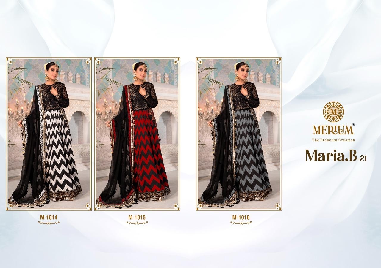 MERIUM M-1015 MBRODRED MARIYA B 21 BEST WHOLSALER PRICE PAKISTANI SUITS