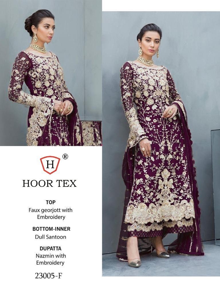 HOOR TEX 23005-F NAZMIN WITH EMBODERY SALWAAR KAMEEZ SINGAL PIESE AVAILABALE