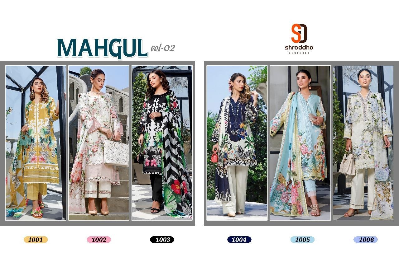 SHARADDHA DESIGNERS 1002 MAHGUL VOL-2 PRINT AND EMBROIDERY PAKISTANI SUITS