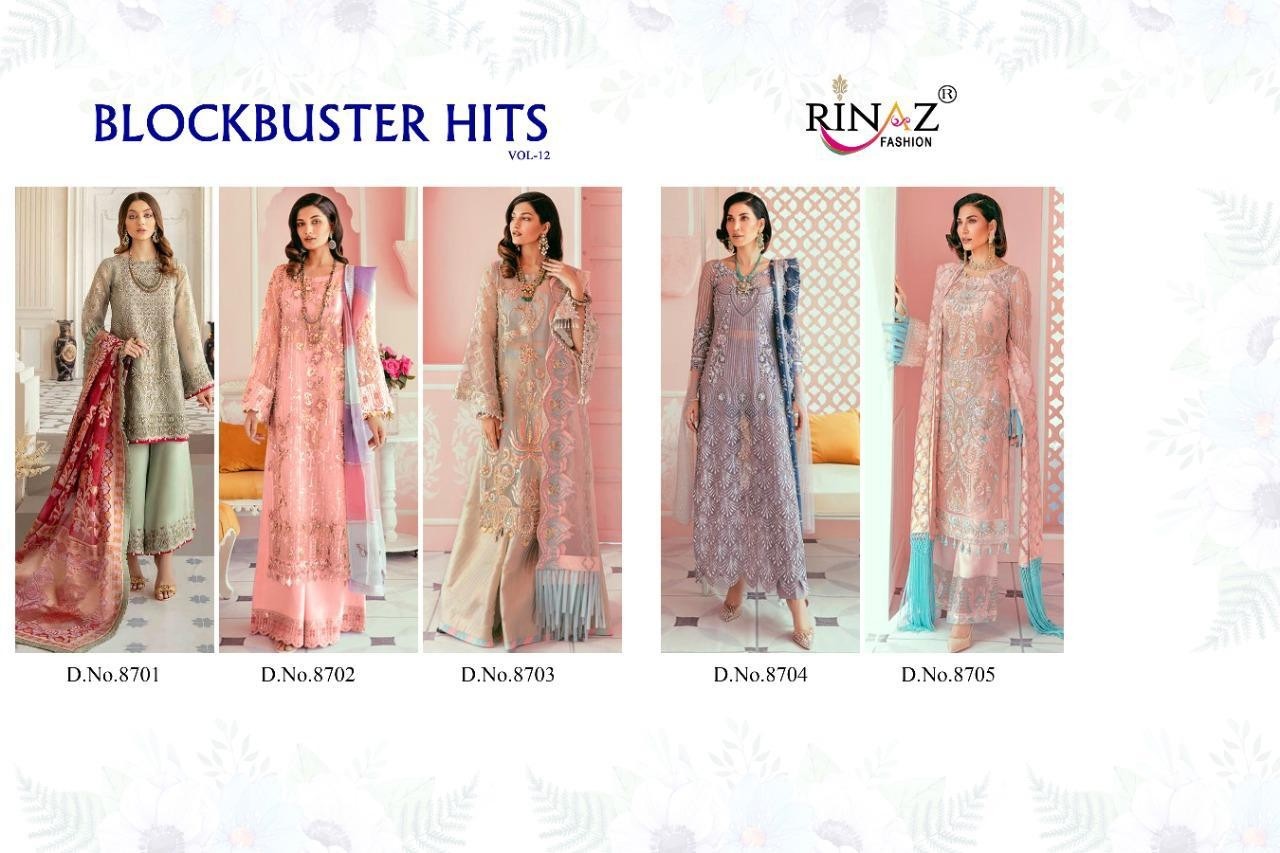 RINAZ FASHION 8704 BLOCK BUSTER VOL-12 FOX GORGETTE PAKISTANI SUIT