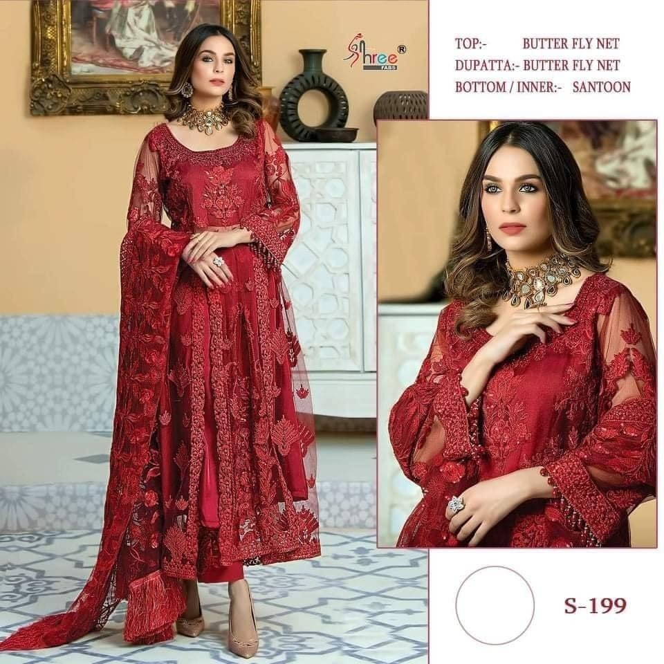 SHREE FAB S-199 PAKISTANI SUITS WHOLESALE PRICE IN INDIA