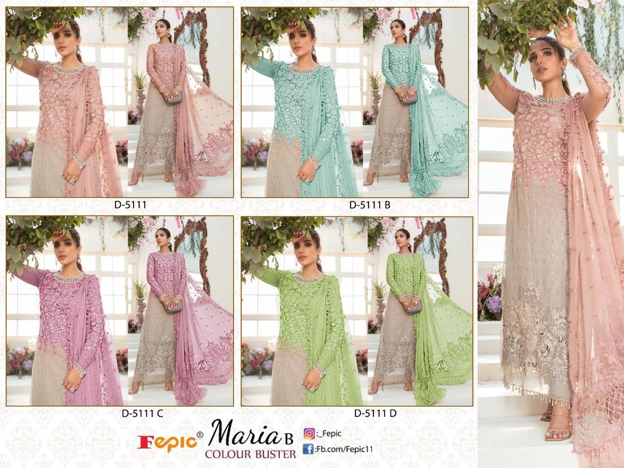 FEPIC ROSEMEEN D-5111-D MARIYA B COLOUR BUSTER PAKISTANI SUITS WHOLSALER PRICE IN SURAT