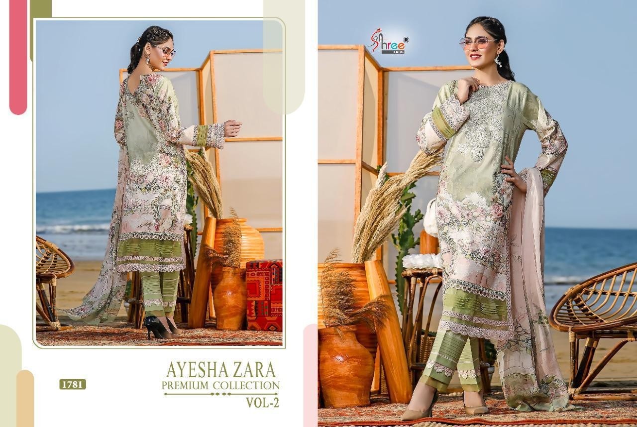 SHREE FAB D.NO.1775 TO 1784 AYESHA ZARA PREMIUM COLLECTTION VOL-2 PAKISTANI PRINTED SUITS