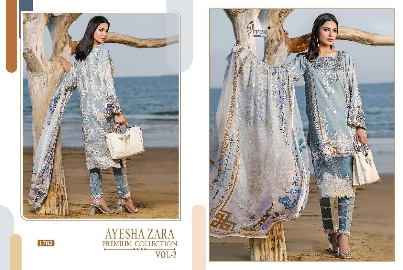 SHREE FAB D.NO.1775 TO 1784 AYESHA ZARA PREMIUM COLLECTTION VOL-2 PAKISTANI PRINTED SUITS