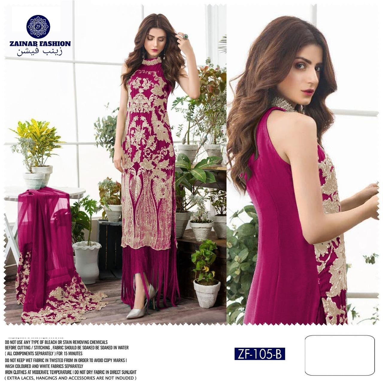 ZAINAB FASHION ZF-105-B PAKISTANI SUITS BEST WHOLSALER PRICE IN SURAT