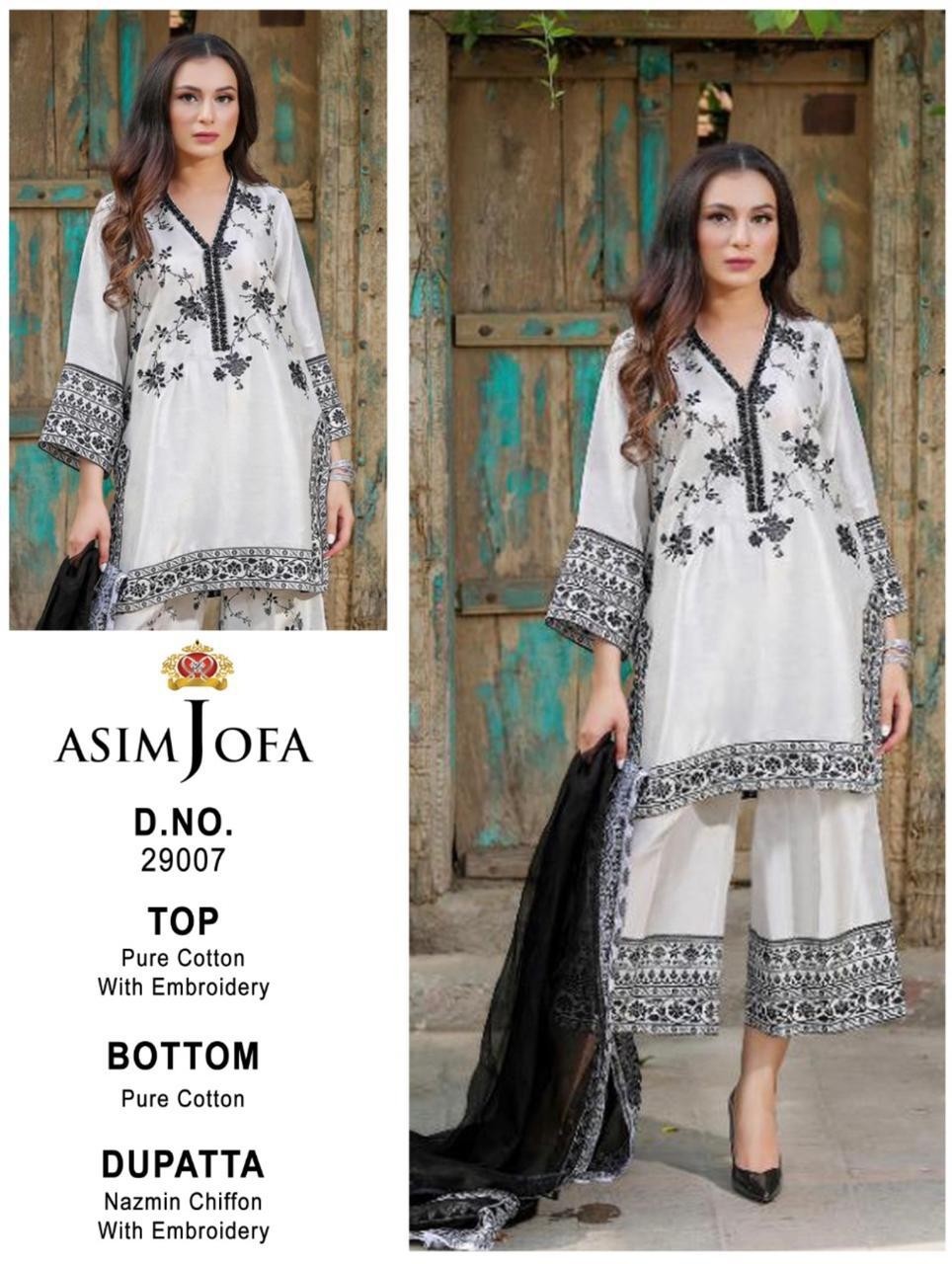 ASIM JOFA 29007 PAKISTANI SUITS WHOLSALE PRICE AVAILABALE IN SURAT