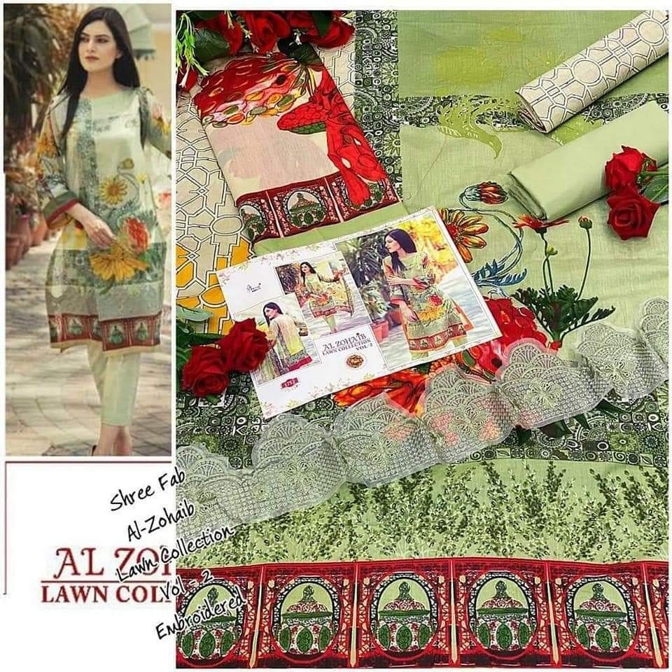 SHREE FAB 1752 AL ZOHAIB LAWN COLLECTTION VOL-1& 2 COMPANY PRICE SALWAAR KAMEEZ
