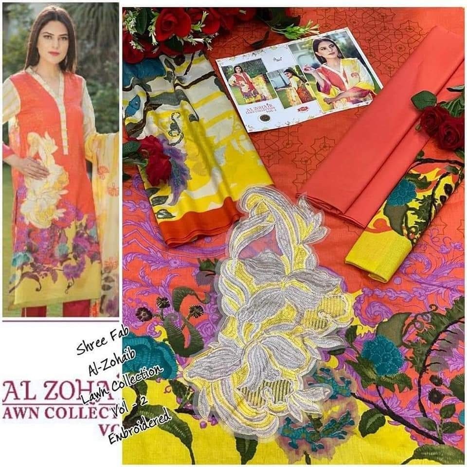 SHREE FAB 1751 AL ZOHAIB LAWN COLLECTTION VOL-1& 2 COMPANY PRICE SALWAAR KAMEEZ